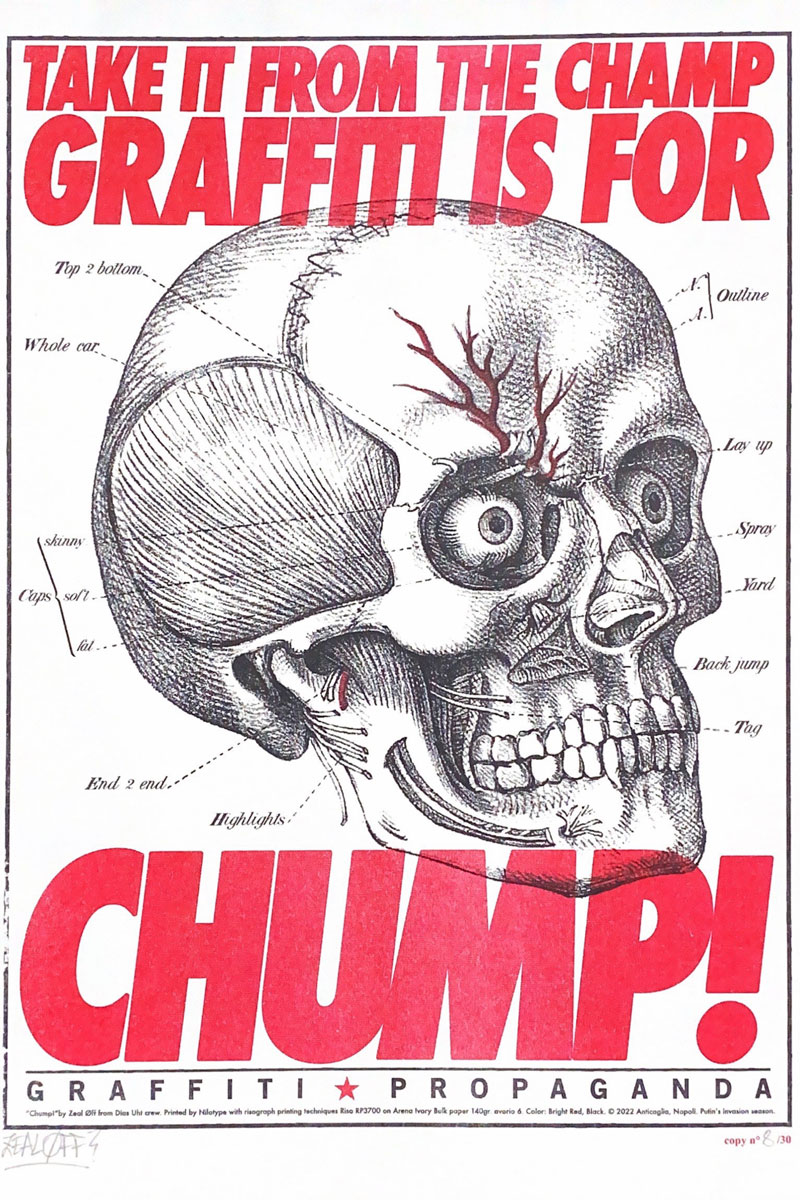 Stampa risografica TAKE IT FROM THE CHUMP by Zeal Off