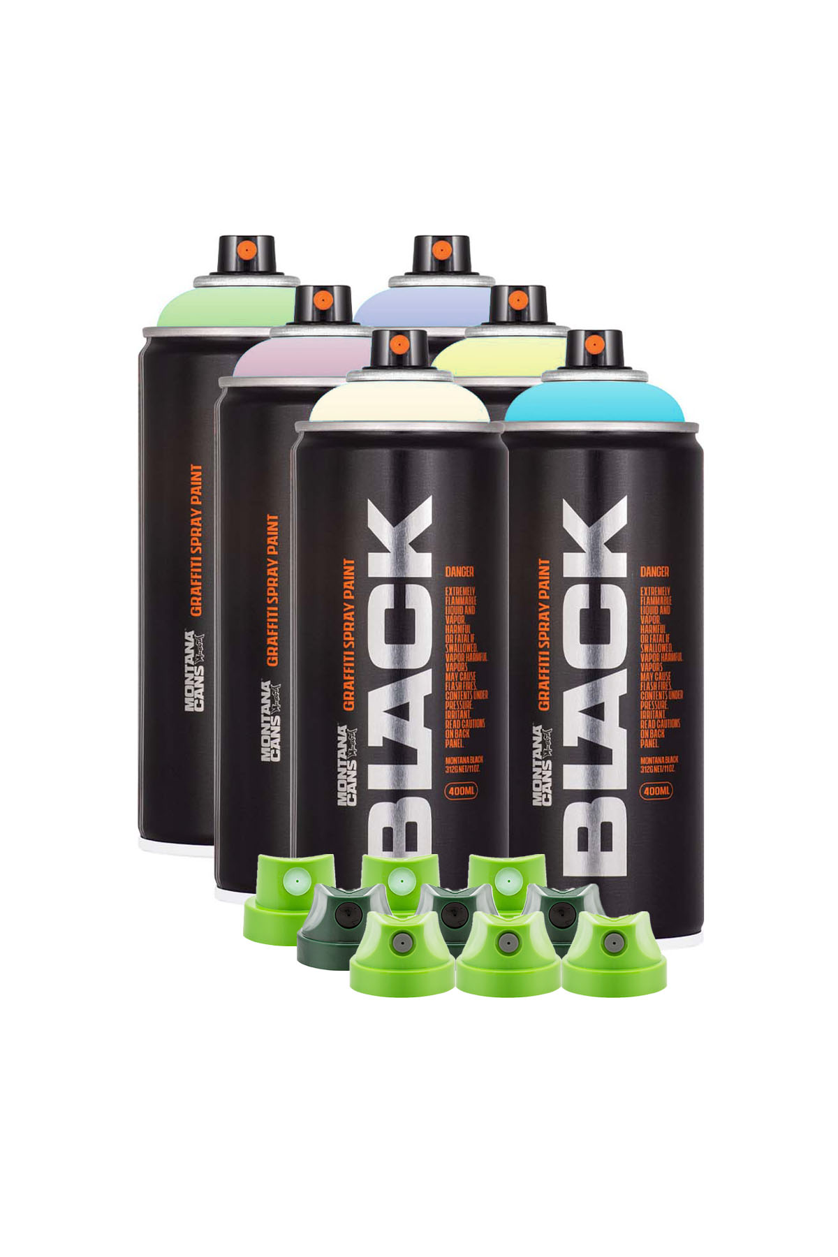 Montana BLACK PASTEL Colors 400 ml 6 Spray Pack