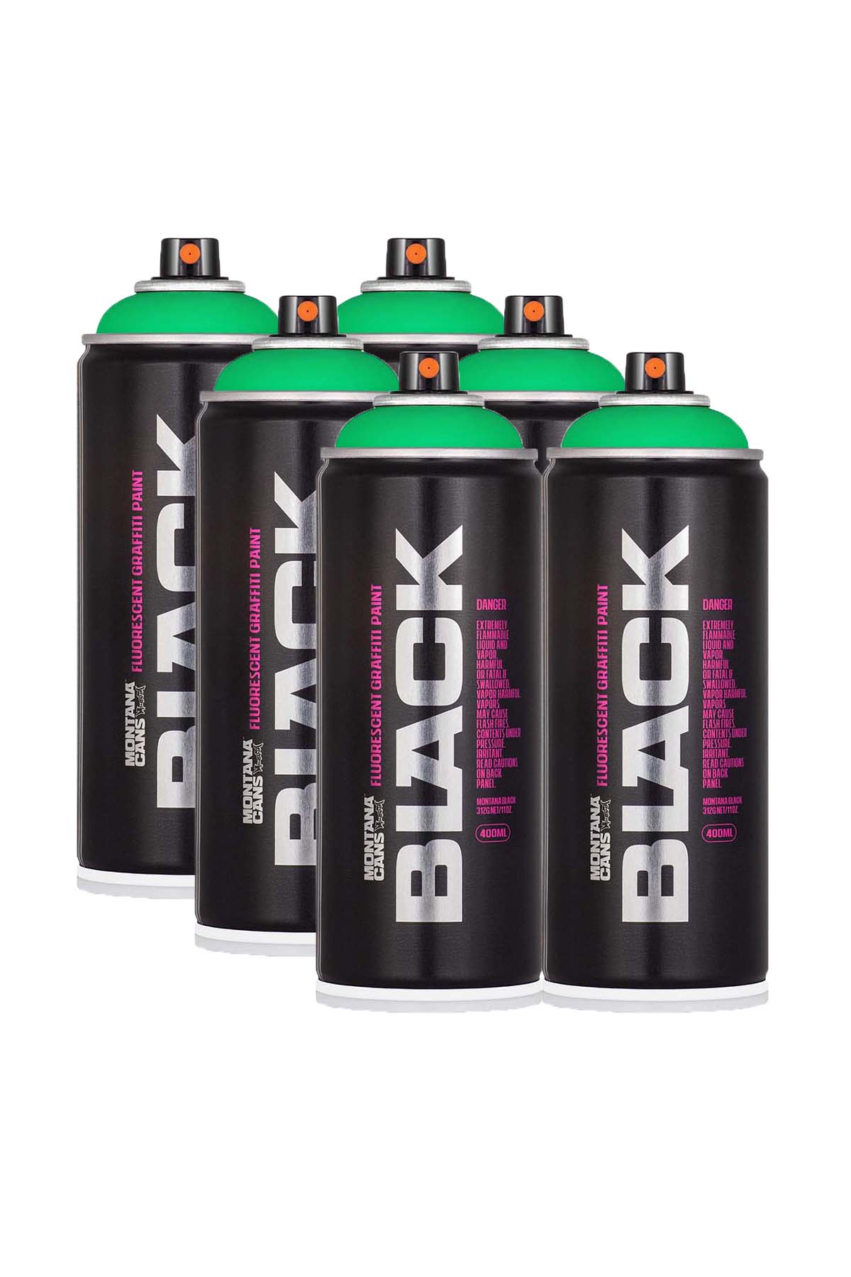 Montana BLACK INFRA Fluorescent Colors 400 ml 6 SPRAY Pack